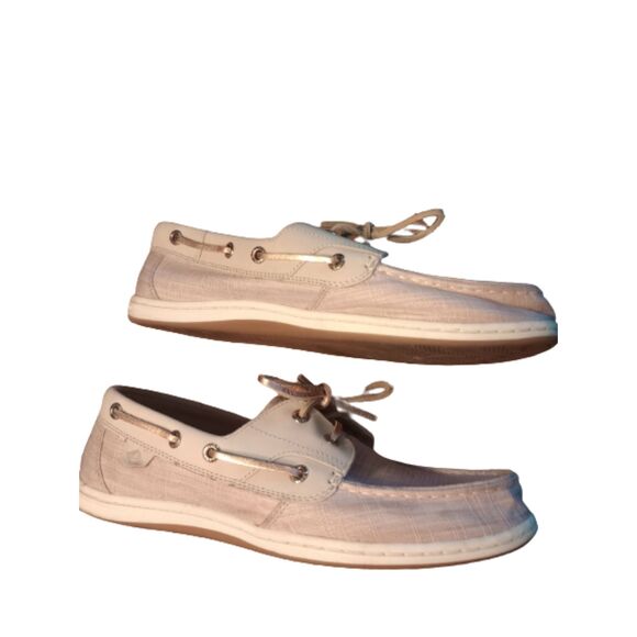 Sperry Top-Sider  Women's Size 10  Pink & Tan Sparkly Boat Shoes - Picture 1 of 5